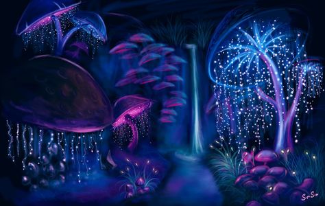 In the mushroom cave by Multisimsim on DeviantArt Mushroom Cave, Alice In Wonderland Mushroom, Magical Mushroom, Mushroom Wallpaper, Psy Art, Glowing Art, Fantasy Places, Mushroom Art, Fantasy Art Landscapes