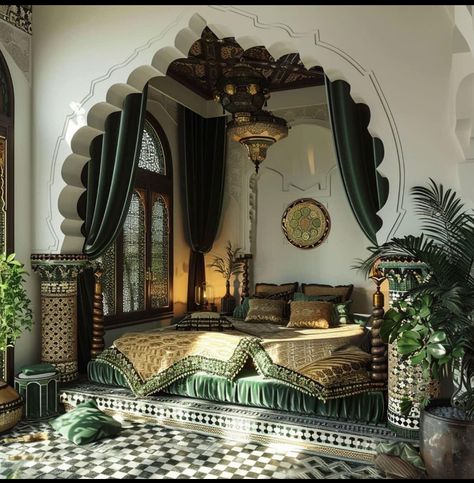 Circle Bed Aesthetic, Middle Eastern Bedroom, Circular Bed, Turkish Interior, Bedroom Architecture, Arabic Interior Design, Lost Continent, Circle Bed, Moroccan Houses