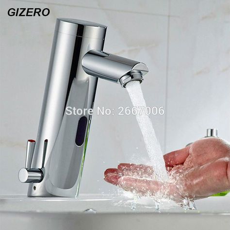 [Visit to Buy] Free Shipping GIZERO Hot & Cold Mixer Water Saving Automatic Touch free Sensor Faucet basin faucet for Hotel & Hospital ZR8005 #Advertisement Touchless Faucet, Bathroom Sink Taps, Water Faucet, Basin Sink, Sink Taps, Square Plates, Bathroom Basin, Kitchen Fixtures, Mixer Taps