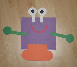 kids square shape craft Shape Monster Craft, Art And Craft For Kindergarten, Craft For Kindergarten Kids, Crafts For Young Kids, Shape Monster, Craft For Kindergarten, Monster Craft, Circle Crafts, Art Activities For Toddlers