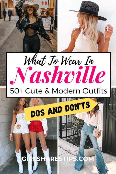 Are you planning a trip to Nashville and wondering what to wear? Look no further! Whether you're going out for a night on the town or attending a country concert, finding the perfect outfit is essential to show off your unique style. To help narrow down your choices, this article will discuss Nashville outfits and provide country concert outfit ideas that are sure to make you look good while having fun in the Music City! | Nashville outfits ideas | Nashville outfits Downtown Nashville Outfit Ideas Spring, Nashville Outfits January, Nashville Nights Outfit, How To Dress In Nashville, Daytime Nashville Outfit Summer, Easy Nashville Outfits, Outfits For Line Dancing, Nashville Looks Going Out, Dressing For Nashville Outfit Ideas