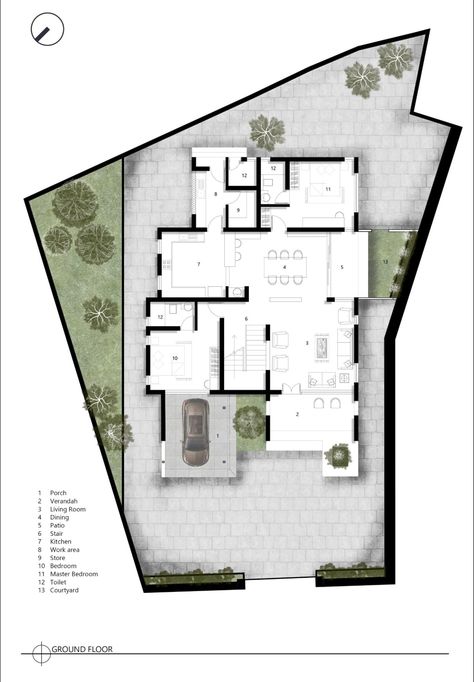 Master Plan Architecture, Residence Plan, Archi Sketches, Architecture Design Competition, Plan Architecture, Brick Cladding, Front Elevation Designs, Architectural Floor Plans, House Layout Plans