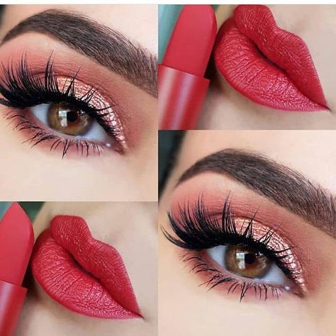 Beautiful Makeup Ideas, Red Lips Makeup Look, Eye Makeup Styles, Essence Cosmetics, Nude Eyeshadow, Beauty Hair Makeup, Lips Makeup, Eye Makeup Art, Eyes Makeup