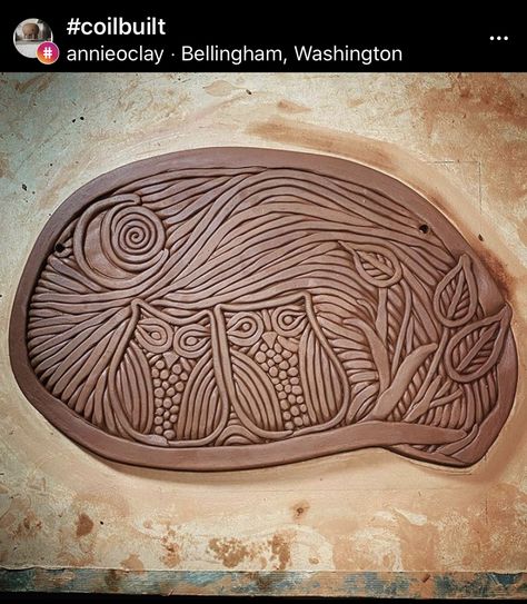 Coiled Ceramics, Ceramic Classroom, Coil Projects, Coil Ceramics, Clay Templates, Coil Bowl, Clay Canvas, Coiled Pottery, Ceramic Tile Art