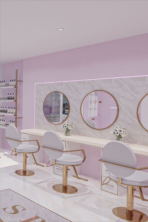 Business Office Decor, Salon Styling Stations, Nail Salon Interior Design, Beauty Station, Spa Interior Design, Hair Salon Interior, Salon Suites Decor, Styling Stations, Nail Salon Decor