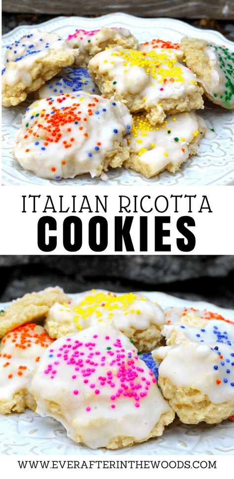 Italian Ricotta Cookies - Ever After in the Woods Ricotta Cheese Cookies, Sear A Steak, Italian Cookie Recipe, Cheese Cookies Recipe, Italian Ricotta Cookies, Cookies Italian, Xmas Cookie, Easy To Make Cookies, Italian Cookie