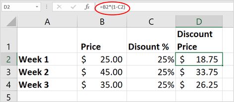 How to do percentages in Excel - Microsoft 365 Blog Baby Formula Chart, Calculating Percentages, Rectangle Formula, Triangle Formula, Circle Formula, Math Formula Sheet, Science Formulas, Math Formula Chart, Formula Chart