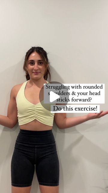 R A C H E L  | pain relief + mobility on Instagram: "If you have rounded shoulders, you NEED to be doing this!! 

This exercise will help strengthen the upper back/shoulder muscles, open your chest & will help bring more movement back into your shoulders !! 

When performing, make sure your head is pressed again the wall like you’re doing a double chin.

If you have rounded shoulders, head forward posture & pain,there’s other muscle imbalances that need to be addressed. That’s why no one exercise will completely solve the issue.

Interested in a fully custom exercise program and work with me 1:1? DM me ‘MOBILITY’ & I’ll tell you how I can help

#poorposture #roundedshoulders #neckhump #backpain #upperbackpain #backpainrelief" Total Body Toning, Million Dollar Baby, Rounded Shoulders, Posture Exercises, Muscle Imbalance, Upper Back Pain, Exercise Program, Shoulder Muscles, Toned Arms