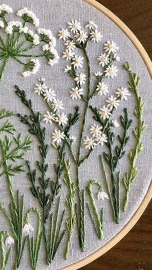 Wildflower embroidery Diy Embroidery Flowers, Wildflower Embroidery, Embroidery Stitches Flowers, Silk Ribbon Embroidery Patterns, Embroidery Stitches Tutorial, Pola Sulam, Hand Embroidery Flowers, Embroidery Flowers Pattern, Simple Embroidery