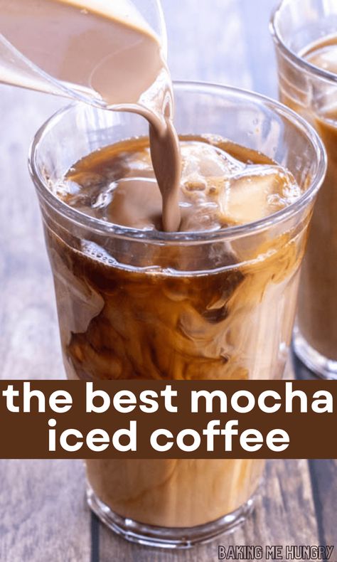 Mocha Coffee Recipe, Iced Mocha Coffee, Flavored Coffee Recipes, Homemade Mocha, Boozy Treats, Coffee Recipe Healthy, Homemade Iced Coffee, Cold Brew Coffee Recipe, Frappe Recipe