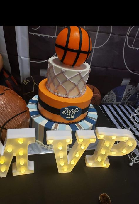 Sweet 16 Basketball Theme, Basketball Sweet 16 Party, Basketball Sweet 16, Lakers Party, Tyler Birthday, Sweet 16 For Boys, Jordan Birthday, Basketball Birthday Cake, Boy 16th Birthday