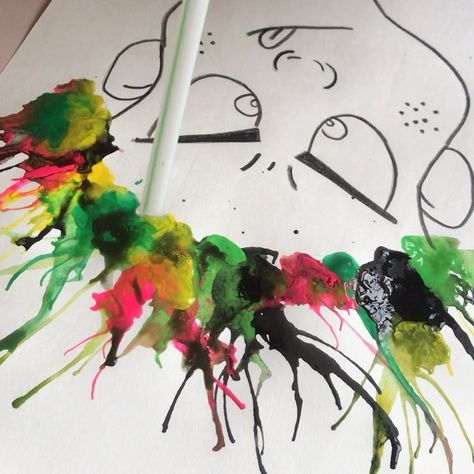 @easy4kid on Instagram: “STRAW BLOW PAINTING!! . Very Simple Fun colouring Activity using straws. Just draw a face in a paper , put some drops of water , colour…” Blow Painting With Straws, Painting With Straws, Blow Painting, Blow Paint, Draw A Face, Drops Of Water, Easy Drawings For Kids, Boy Face, Middle School Art