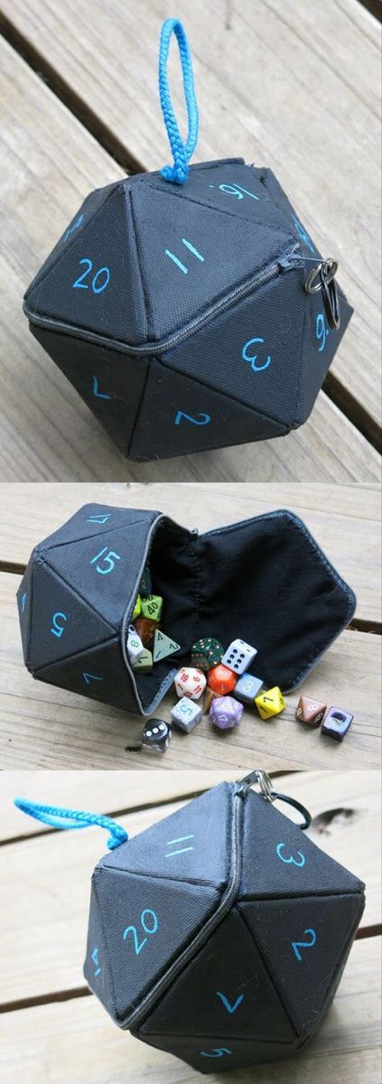 Diy Dice Games, Diy Dice, D20 Dice, Geek Crafts, Geek Decor, Dice Bag, D&d Dungeons And Dragons, Dice Games, Creation Couture