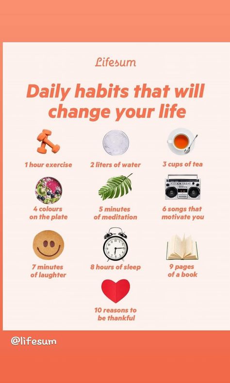 Daily Habits That Will Change Your Life 8 Hours Of Sleep, Changing Habits, Thirty One Gifts, Work Organization, Daily Habits, Life Balance, Motivate Yourself, Change Your Life, Healthy Habits