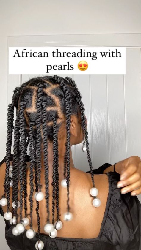 Threading Hairstyles African Hair, African Threading Hairstyles, Pearls In Hair, Poc Hairstyles, Curl Smoothie, African Threading, Hair Threading, Working With Brands, Haircare Tips