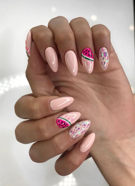 Nail Designs And Colors, Watermelon Nails, Nails Yellow, Spring Nail Designs, Womens Nails, Spring Nail, Nail Designs Spring, Nail Art Summer, Manicure E Pedicure