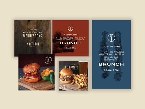 Pub Social Media Design, Pub Social Media, Bar Social Media Design, Bar Social Media, Ig Grid, Social Bar, Restaurant Social Media, Vintage Template, Retro Bar