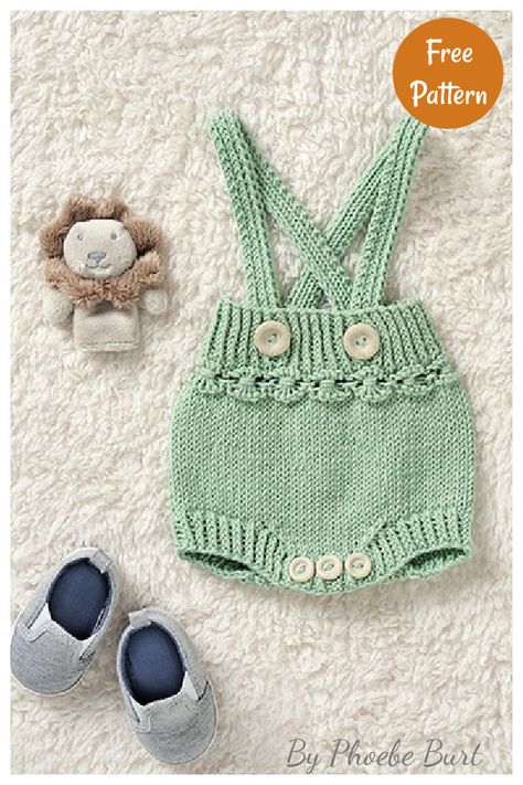 Baby Romper Free Knitting Pattern Baby Romper Pattern Free, Backpack Pattern Sewing, Baby Romper Pattern, Knit Baby Romper, Baby Cardigan Knitting Pattern, Pattern Romper, Romper Pattern, Baby Knitting Patterns Free, Knitted Baby Clothes