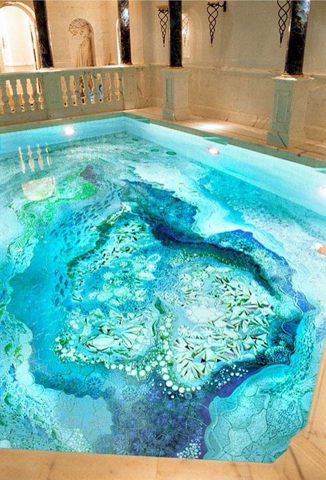 I don't even know what this is but it looks like heaven. Pool Indoor, Piscina Interior, Drawing Room Decor, Indoor Pools, Indoor Swimming Pool, Dream Pools, Blue Curacao, Beautiful Pools, Indoor Swimming