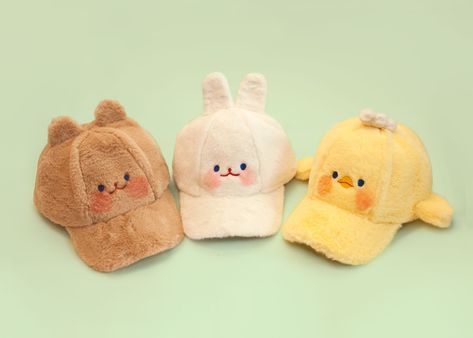 Duck Outfit, Bunny Cap, Cap Designs, Fluffy Animals, Cute Hats, Cute Plush, Selfie Poses, Look Cool, Stuffed Animals