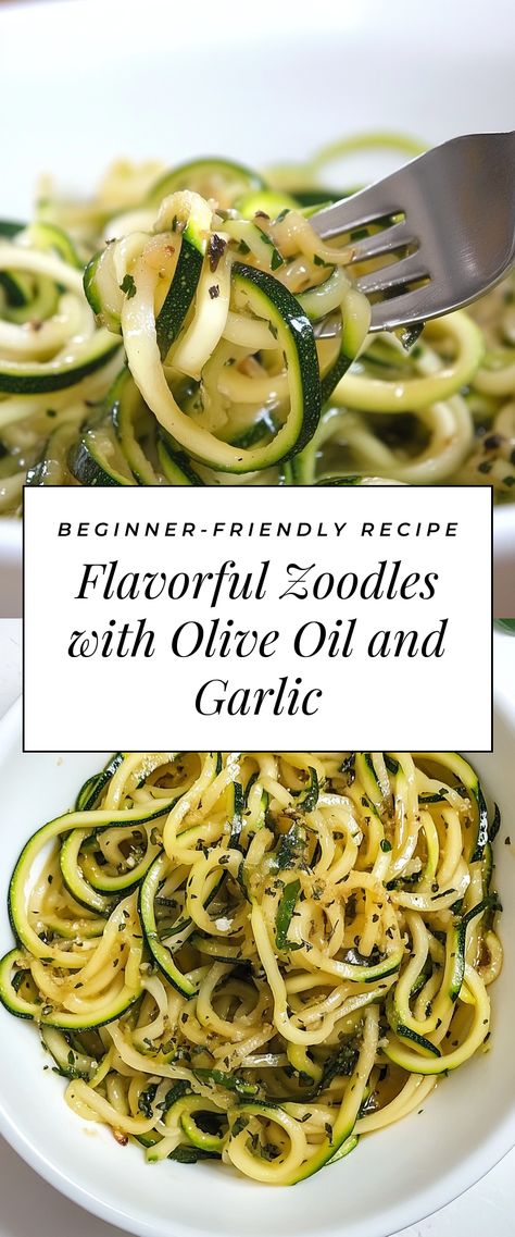 Image for Flavorful Zoodles with Olive Oil and Garlic Zucchini Noodle Recipes Healthy, Cooking Zoodles, Zucchini Noodle Recipes, Zoodle Recipes, Side Dish Recipes Easy, Healthy Side, Best Food Ever, Light Dinner, Healthy Side Dishes