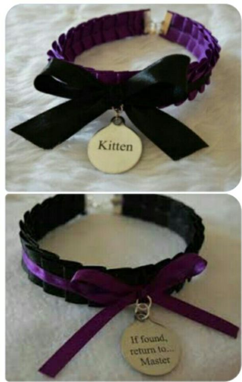 Pet Play Collar, Collars For Subs Cute, Kitten Space, Human Collars And Leash, Sub Collar, Collars For Subs, Pup Play, Pet Play, Sub And Dim