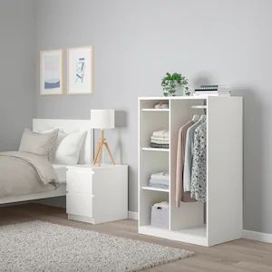 Ikea Bedroom Sets, Ikea Bedroom Furniture, Garderobe Design, White Armoire, Dresser In Closet, Large Wardrobes, Open Wardrobe, Ikea Bedroom, Closet Shelves