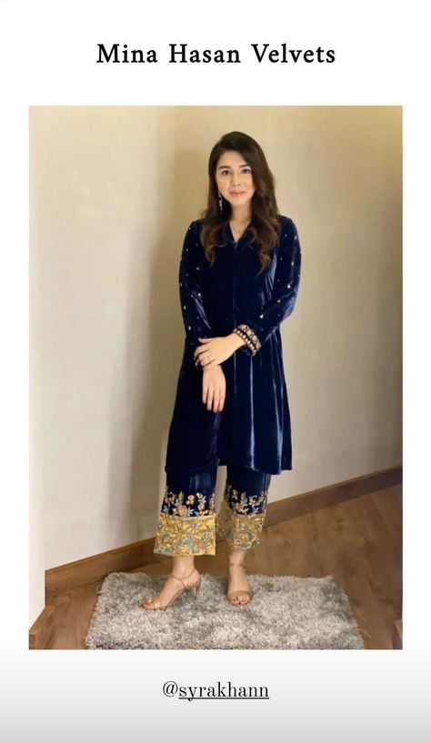 Blue Velvet Shirt, Velvet Kurti, Velvet Suit Design, Kate Middleton Style Outfits, Velvet Kurta, Afghani Dress, Sabyasachi Mukherjee, Velvet Design, Winter Suits