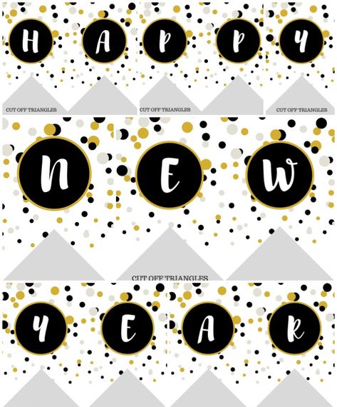 Happy New Year Banner Printable Free, Christmas Banner Printable, Kimi No Na Wa Wallpaper, New Year Printables, Happy New Year Banner, Banner Printable, New Year Banner, December Holidays, Banner Letters