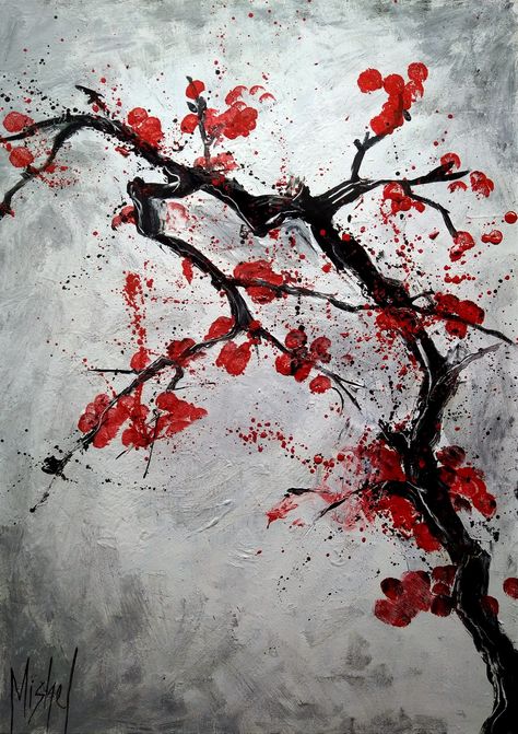 Black And Red Painting Aesthetic, Red And Black Drawings, Red Canvas Painting Ideas, Red Painting Ideas, Black And Red Painting, Black And Red Art, Red Art Painting, Red Paintings, Red Abstract Art