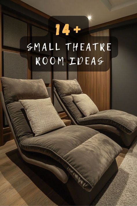 Make the most of your small space with these 14 theatre room ideas! From smart storage to compact seating, these tips are perfect for any home. Click now! 🎥🎬✨ #SmallSpaces #TheatreRoomInspo #HomeTheatreIdeas #MovieRoomDesign #CozyDecor #InteriorStyling #MovieNightGoals Home Theater Room Seating, Small Game Room Seating Ideas, Awkward Bonus Room Layout, Unique Extra Room Ideas, Movie Room Artwork, In House Theater, Tiny Theater Room Ideas, Simple Movie Room Ideas, Bonus Room Movie Theater