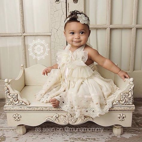 Had to share another of baby Stella! She's such a sweetie! Captured by @shannonleighstudios #munamommy #munababy #babygirl #cutebabies #babyphotography #munaluchi Lace Flower Girl Dress Rustic, Flower Girl Dress Baby, Ivory Girls Dress, Rustic Flower Girl, Baby Lace Dress, Rustic Flower Girl Dress, Lace Flower Girl Dress, Blessing Dress, Baby Lace