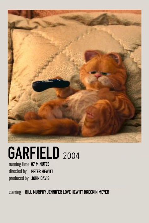 Garfield 2004, Garfield Movie, Polaroid Movie Poster, Movie Poster Room, Indie Movie Posters, Good Animated Movies, Iconic Movie Posters, Movie Card, Girly Movies