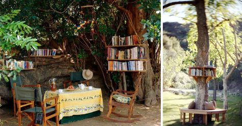 12 Garden Libraries That Are Perfect for Springtime by Amy Sachs Reading Spot, Dream Library, Beautiful Library, Home Libraries, Free Library, Cozy Nook, Home Library, Book Shelf, Book Nooks