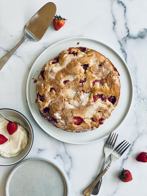 Strawberry Ricotta Cake with Honey Whipped Ricotta — Peter Som Strawberry Skillet Cake, Honey Whipped Ricotta, Strawberry Ricotta, Skillet Cake, Whipped Ricotta, Strawberry Treats, Peter Som, Ricotta Cake, Easy Summer Meals