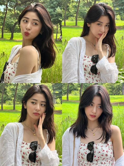 Huh Yunjin Hairstyle, Yunjin Hair Styles, Kpop Idol Haircut, Sleek Short Hair, Korean Haircut, Korean Hair Color, Layered Haircuts For Medium Hair, Huh Yunjin, Hairstyles For Layered Hair