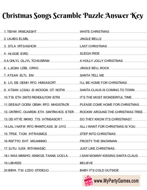 Free Printable Christmas Songs Scramble Puzzle Christmas Scramble With Answers, Christmas Caroling Songs Free Printable, Christmas Rebus Puzzles Free Printable, Christmas Scramble Free Printable, Christmas Brain Teasers For Adults, Christmas Logic Puzzles Free, Dnd Riddles, Christmas Music Activities, Christmas Carols Songs