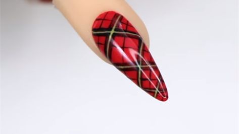 Scottish Themed Nails, Tartan Nails Christmas, Christmas Nails Tartan, Red Tartan Nails, Scottish Nails, Purple Tartan Nails, Tartan Nails, Mission Control, Nail Drawing