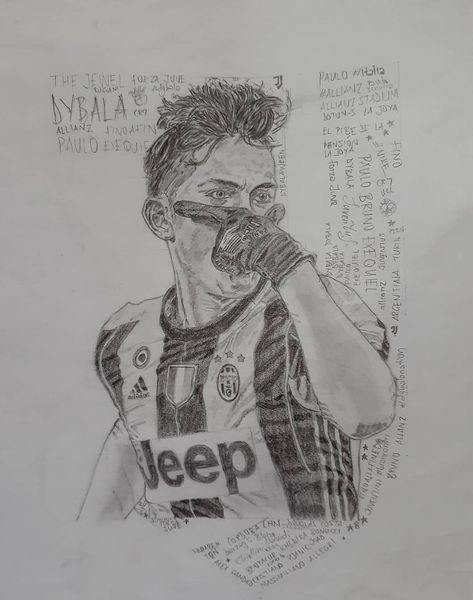 Pencil drawing of Paulo Dybala. Dybala Drawing, Smart Casual Outfit, Neymar Jr, Pictures To Draw, Pencil Drawing, Soccer Players, Football Players, Smart Casual, Casual Outfit