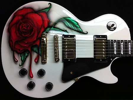 Custom-Painted Guitars | Custom Painted Gibson Les Paul Studio Guitar Painted Guitars, Electric Guitar Art, Acoustic Guitar For Sale, Gibson Les Paul Studio, Prs Guitars, Bass Guitar Lessons, Electric Guitar Design, Guitar Obsession, Custom Electric Guitars