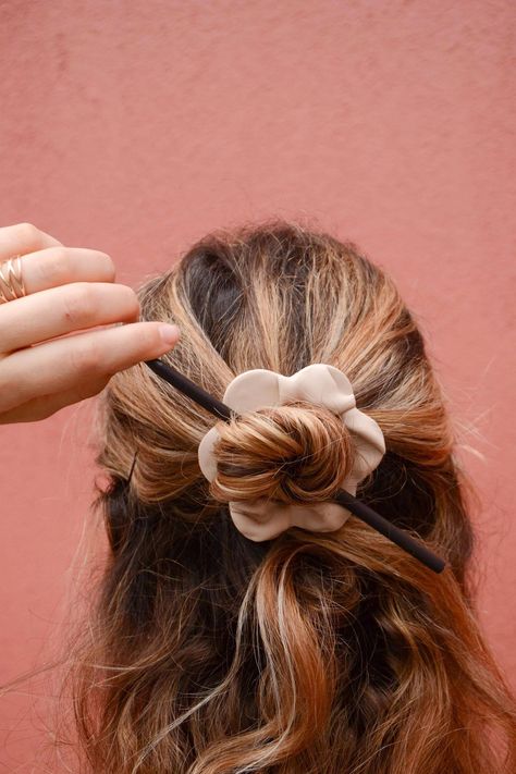 Etsy's Pick, Hair jewel, Circle clay hair accessories, Unique hair pins, Minimal flower shape hair pin, Circle hair pin with wooden stick Clay Hair Accessories, Pick Hair, Draping Techniques, Minimal Flower, Etsy Wishlist, Clay Hair, Hair Jewels, Unique Hair, Wet Wipe