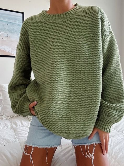 OVERSIZED CHUNKY SWEATER – Olive Lynn Olive Lynn, Oversized Chunky Sweater, Chunky Oversized Sweater, Olive Green Sweater, Going Green, Knit Pullover, Chunky Sweater, Knitted Pullover Sweaters, Green Sweater