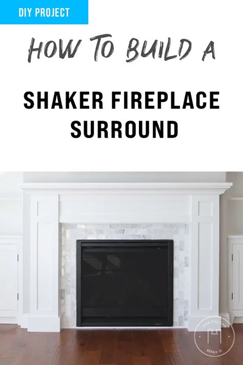 Diy Shaker Fireplace Surround, Diy Craftsman Fireplace Surround, Shaker Style Fireplace Mantel, Shaker Style Fireplace Surround, Fireplace Surround Plans, Clean Fireplace Design, Fireplace Surround Traditional, Shaker Fireplace Mantel, Simple Fireplace Surround Diy