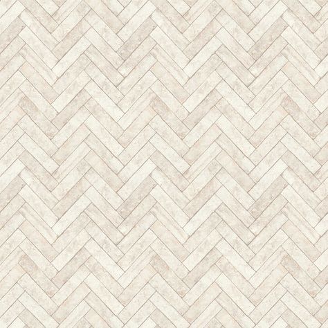 A parquet effect or herringbone pattern brick design with a distressed effect to the tile edges.  Shown in the off white colourway. Brick Herringbone, Herringbone Tile Bathroom, Wall Cladding Interior, Herringbone Tile Pattern, Herringbone Tiles, Parquet Texture, Off White Wallpapers, Albany Wallpaper, Flooring Texture