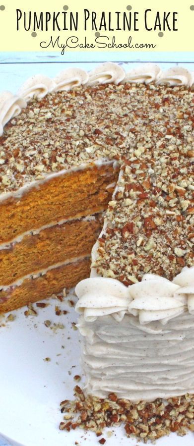 Amazing Pumpkin Praline Cake Recipe by MyCakeSchool.com! Praline Cake Recipe, Pumpkin Praline, Pumpkin Spice Cake Recipe, My Cake School, Everyday Cakes, Praline Cake, Layered Cakes, Spice Cake Recipes, Mocha Cake