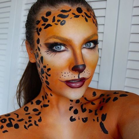 Cheetah Makeup, Paint Makeup, Media Makeup, Mehron Makeup, Face Paint Makeup, Wild Eyes, Halloween Costumes Makeup, Jungle Party, Halloween Makeup Looks