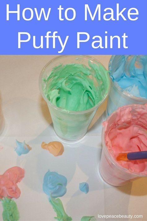 Shaving Cream Puffy Paint, Osc Activities, Puffy Paint Crafts, Shaving Cream Art, Homemade Puffy Paint, Homemade Shaving Cream, Big Mack, Daycare Projects, Shaving Cream Painting