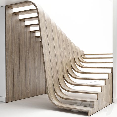 Parametric stair - Staircase - 3D Models - 3DSKY Parametric Staircase, Parametric Stairs, Endless Stairs, 3d Stairs, Staircases, Railing, Modern Materials, In 3d, Wood Colors