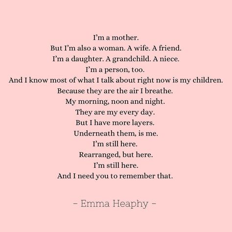 Emma Heaphy on Instagram: “How it can feel when lost in motherhood. Do you feel like this too? 📚 If this new poem resonates, you can check out my early motherhood…” Mom Finding Yourself Quotes, Check On Moms Quotes, Truth About Motherhood, Motherhood Losing Friends Quotes, Emma Heaphy Quotes, Poem About Motherhood, Losing Yourself In Motherhood, First Year Of Motherhood Quotes, Being The Default Parent Quotes