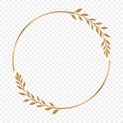 Circle Design Pattern Graphics, Golden Circle Frame, Frame Vector Design, Sita Photo, Drawing Leaves, Feather Circle, Leaves Drawing, Gold Circle Frames, Frame Drawing